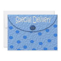 Blue Dots Envelope Boys Baby Shower Invitations