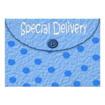 Blue Dots Envelope Boys Baby Shower Invitations