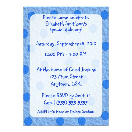 Blue Dots Envelope Boys Baby Shower Invitations
