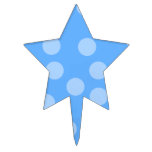 Blue Dots Pattern. Star Cake Topper