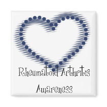 Blue Dotted Heart Rheumatoid Arthritis Awareness magnets