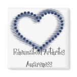 Blue Dotted Heart Rheumatoid Arthritis Awareness magnets
