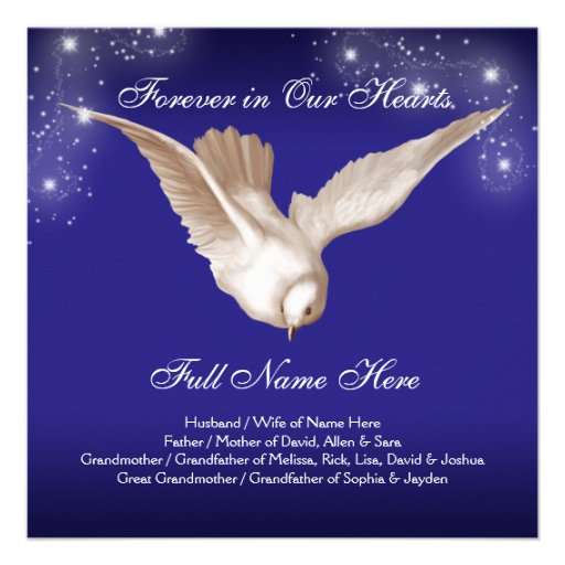 Blue Dove Memorial Service Announcements