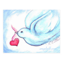 Blue Dove Valentine Postcard postcards