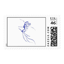 Blue Downhill Postage Stamp