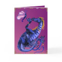 Blue Dragon and Butterfly Card by Lotacats Blue Dragon and Butterfly Card