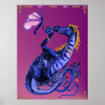 Blue Dragon and Butterfly  Poster
