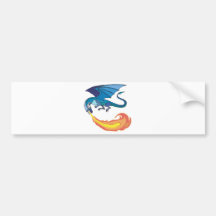blue dragon breathing fire bumper sticker