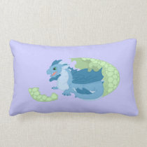 Blue Dragon Hatchling Throw Pillow