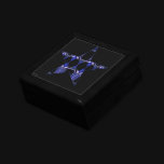 Blue Dragon Horns Star Kaleidoscope Mandala Trinket Box