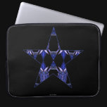 Blue Dragon Horns Star Kaleidoscope Mandala Laptop Computer Sleeve