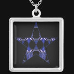 Blue Dragon Horns Star Kaleidoscope Mandala Necklace