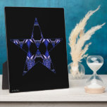 Blue Dragon Horns Star Kaleidoscope Mandala Display Plaques
