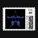 Blue Dragon Horns Star Kaleidoscope Mandala Postage Stamps