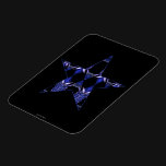 Blue Dragon Horns Star Kaleidoscope Mandala Rectangle Magnet
