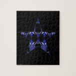 Blue Dragon Horns Star Kaleidoscope Mandala Puzzle