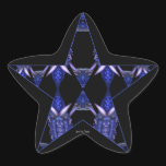 Blue Dragon Horns Star Kaleidoscope Mandala Star Sticker