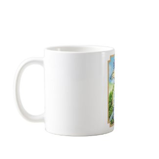 Blue dragon Jungle mug with border mug