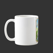 Blue dragon Jungle mug with border mugs