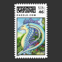 Blue dragon Jungle postage stamps