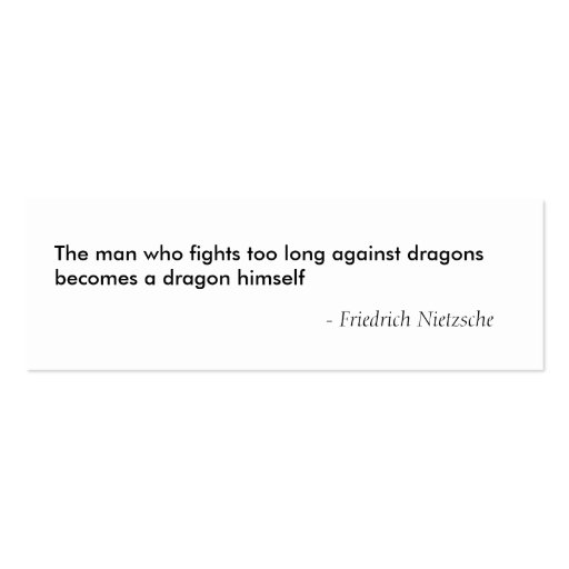 Blue dragon - Nietzsche quote Business Card Template (back side)