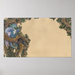 Blue dragon poster print