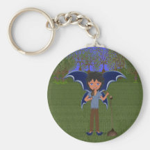 Blue Dragon Winged Musical Boy Faerie Key Chains