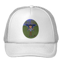 Blue Dragon Winged Musical Boy Faerie Mesh Hats