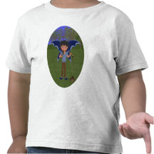 Blue Dragon Winged Musical Boy Faerie Shirts