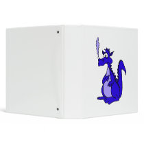 Blue Dragon with smoke 3 Ring Binder