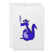 Blue Dragon with smoke Invitations