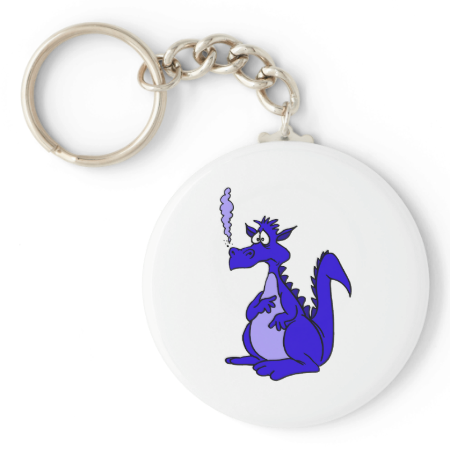 Blue Dragon with smoke Key Chain
