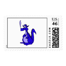 Blue Dragon with smoke Stamp