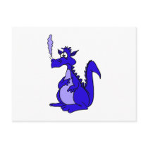 Blue Dragon with smoke Postcards