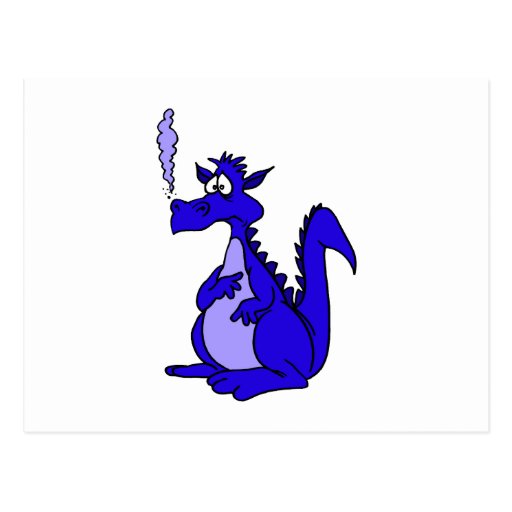 Blue Dragon with smoke Postcards