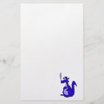 Blue Dragon with smoke Stationery Paper