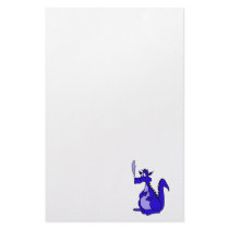 Blue Dragon with smoke Stationery Paper