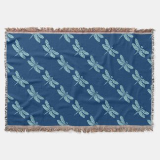 Blue Dragonflies Throw