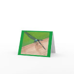 Blue Dragonfly on a Rail Note Cards cards