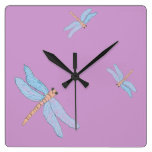 Blue Dragonfly Wall Clock
