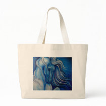 Blue Drama Horse Tote Bag