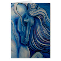 Blue Drama Horse Card