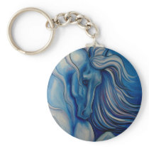 Blue Drama Horse Key Chain