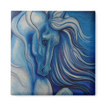 Blue Drama Horse Fridge Magnet