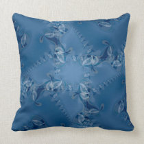 Blue Dream Lacy Abstract Swirls Cushion Throw Pillow