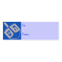 Blue Dreidel Hanukkah Gift Tags business cards