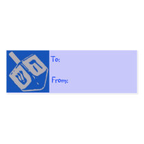 Blue Dreidel Hanukkah Gift Tags business cards by JuJuGarden Blue Dreidel Hanukkah Gift Tags business cards