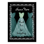 BLUE Dresses BRIDESMAID Wedding Thank You Greeting Cards
