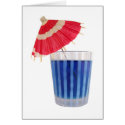 Blue Drink with Red Umbrella cards by catsclips Blue Drink with Red Umbrella cards