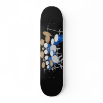 Blue Drum Kit Illustration: Custom Skateboard